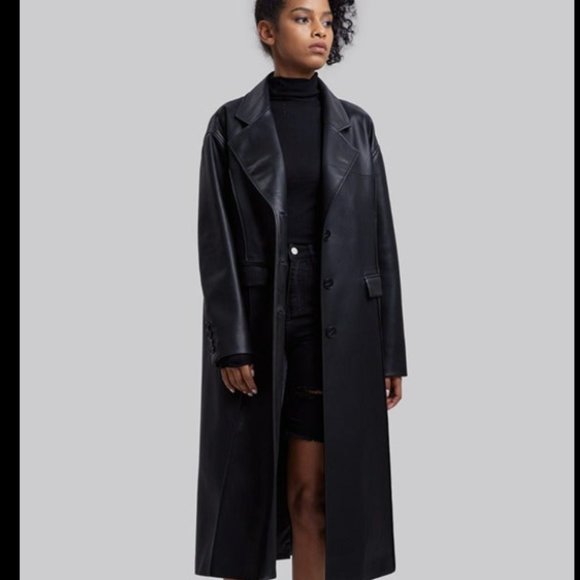 DEPT. ANONYM NWT faux leather jacket with pinched pleats M MSRP $300 - Picture 2 of 4